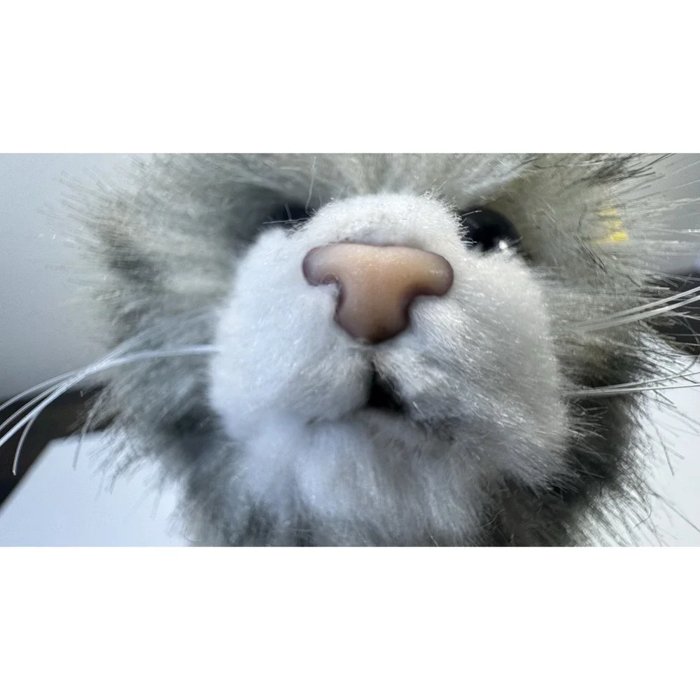 Steiff Cat‎ Whiskas Mom Cat Standing Gray Plush Original Ear Tag 075875
